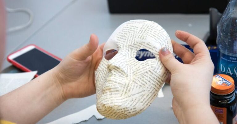Paper Mache - Person Holding a Mask