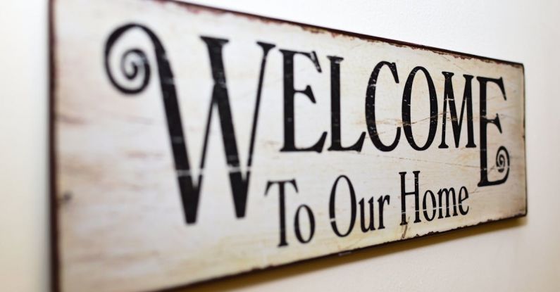 Banner - Welcome to Our Home Print Brown Wooden Wall Decor
