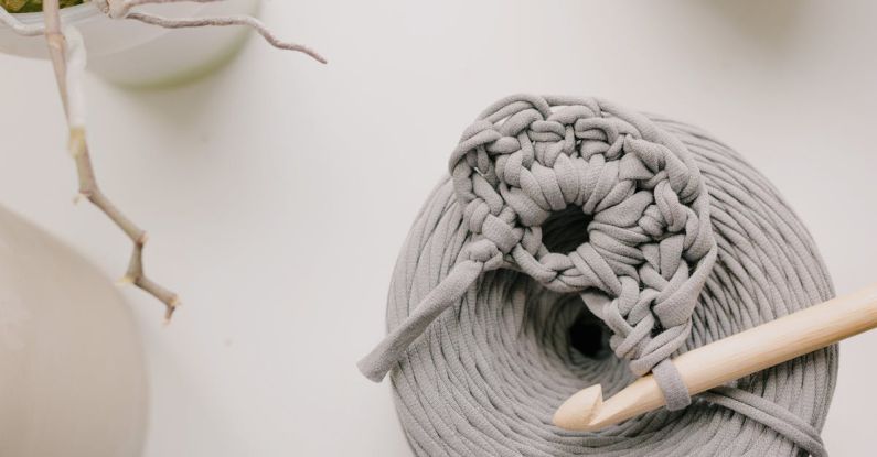 Crocheting - Gray Yarn and Crotchet Hook
